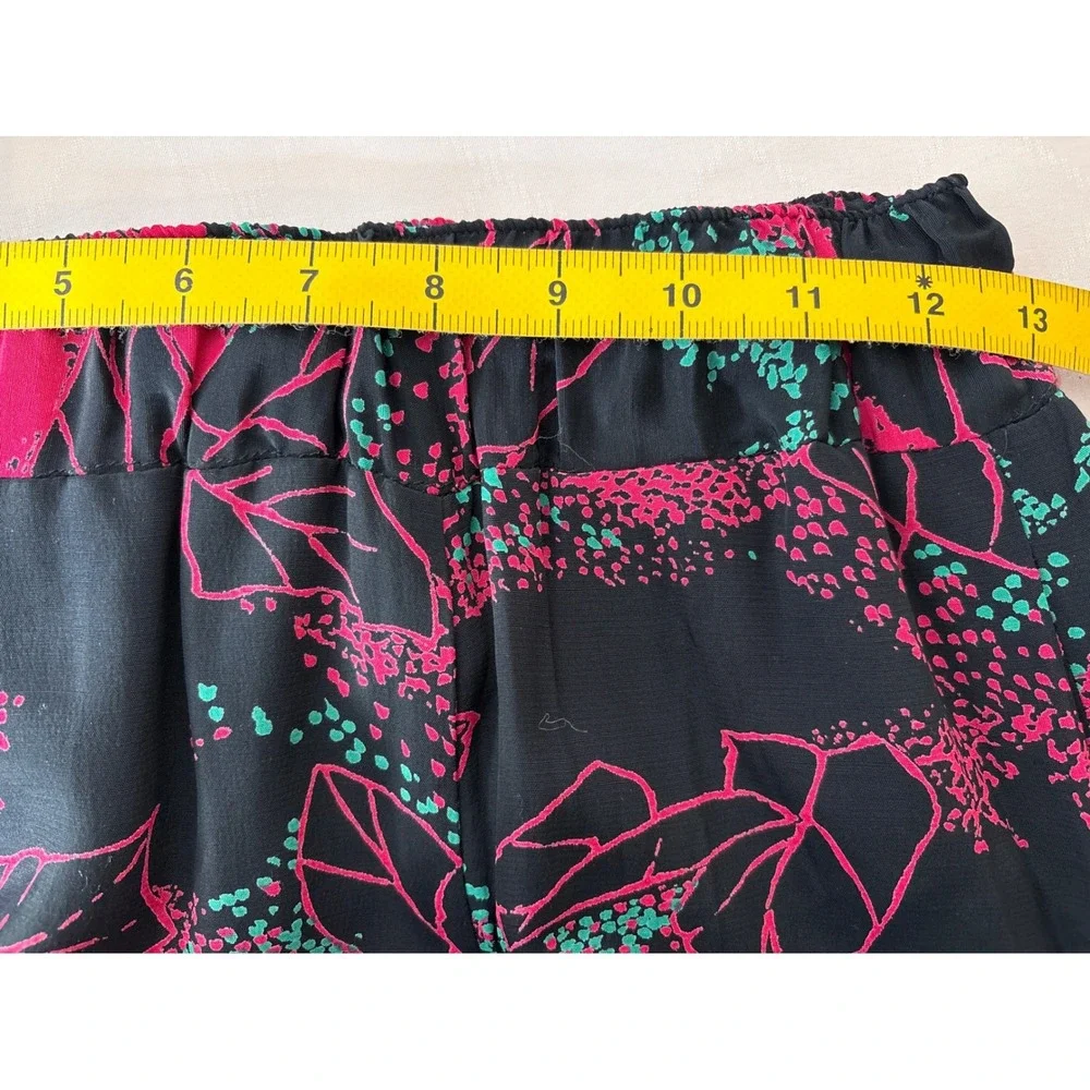 VTG Sonata Womens Pink Black Abstract Floral Maxi Skirt Sz S 90s Art Teacher - Picture 2 of 7